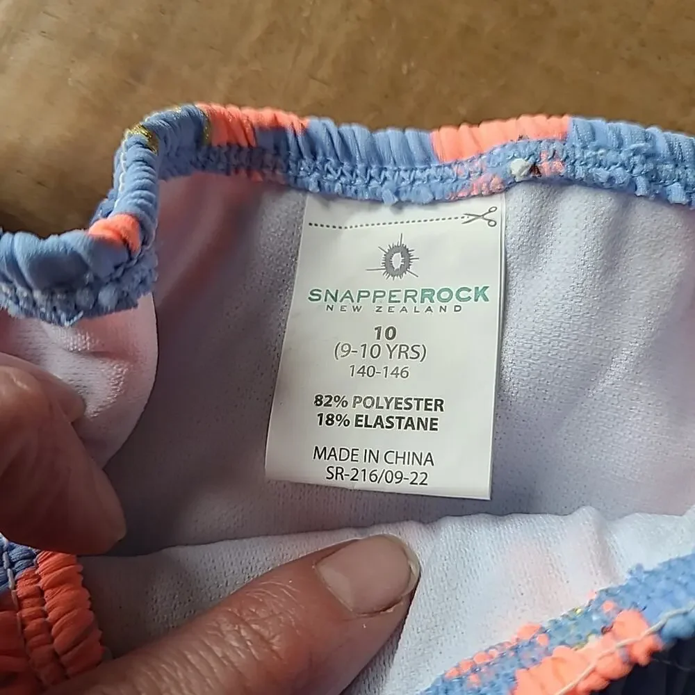 Snapper Rock Sustainable Swim Bottoms Blue Bright Tropical Hawaii‎ Girls 10